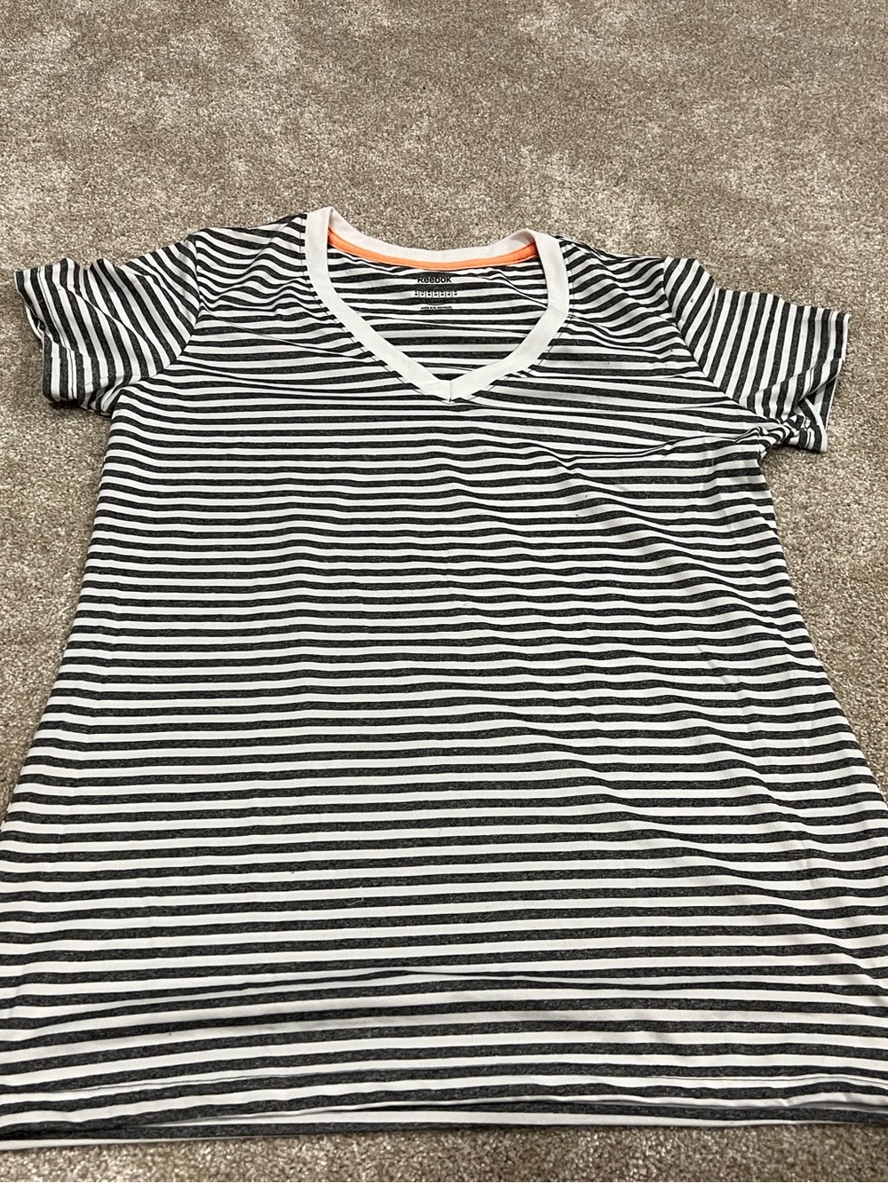 Reebok Black & White Striped Tee